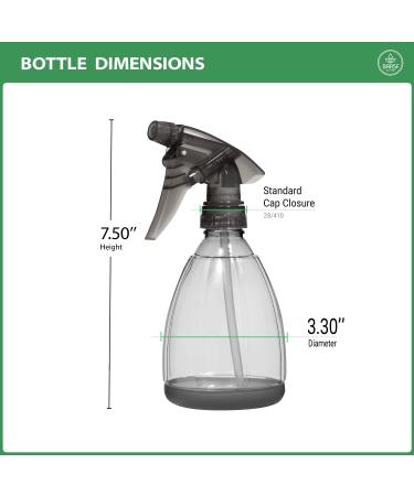 Bar5F 12 oz Plastic Spray Bottle - Leak Proof, Adjustable Fine to Stream Output - Refillable Heavy Duty Sprayer for Salons, Spas, Household Cleaning & Cooking - Smoke Grey - Buy Online on GoSupps.com