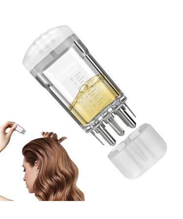 Applicateur d'Huile Capillaire - Peigne Massant Distribuant l'Huile Portable | Petits Produits De Soins Personnels Pour Hommes Femmes Adolescents Jeunes Famille Et Amis Blanc