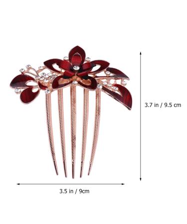 Crystal Bridal Wedding Hair Comb - Red Rhinestone Hair Accessory for Women | Elegant Bridal Hair Clip - Buy Online on GoSupps.com