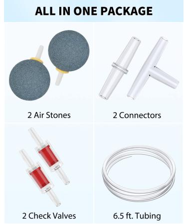 Uniclife Dual Outlet Air Pump for Aquariums - Up to 100 Gallon Tank with Accessories - Buy Online on GoSupps.com