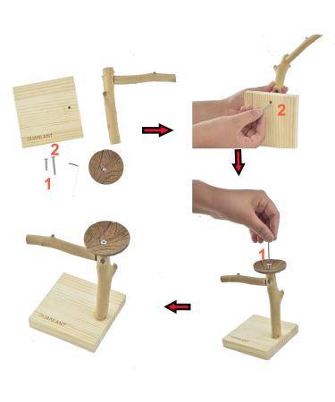GUANLANT Natural Wood Bird Stand Feeder Toy - Tabletop Portable Parrot Perch Playstand with Feeding Bowl and Treats - Ideal for Parakeets, Conure, Budgies, Lovebirds - Buy Online on GoSupps.com