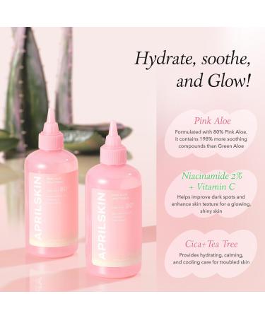 APRILSKIN Pink Aloe Vita Toner - Hydrating & Soothing 80% Aloe Vera Water | Vegan Korean Skin Care | Reduces Redness & Controls Sebum (8.45 fl. oz - Buy Online on GoSupps.com
