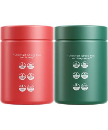 Codeage Instantfood Easy Veggies + Fast Fruits Vitamins Bundle 30+ Daily Vegetables & Fruits Powders Whole Food Green Multivitamin Fibers Vegan Superfood Minerals Supplement - 180 Capsules - Buy Online on GoSupps.com