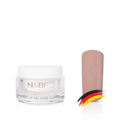 N & BF 5ML Comfort Line Make Up Gel Nude Mix Led+UV |High quality professional cover gel medium viscos |Glitter camouflage gel for the modeling of Gelnageln |Glitzer Nagelgel Made in Germany