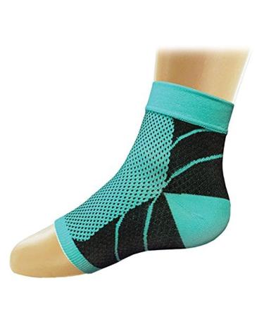 Prestige Medical Plantar Fasciitis Socks One Size Black and Sky Blue