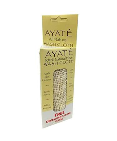 Ayate 100% Natural Fiber Washcloth with Free Crystal Deodorant