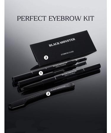 Black Monster 5 in 1 Eyebrow Kit - Long Lasting Brow Stamp for Men and Women - Buy Online on GoSupps.com