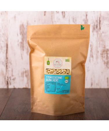 s ssundclever.de organic peanut kernels | blanched | 1.0 kg | raw | plastic-free and ecologically sustainable packaging