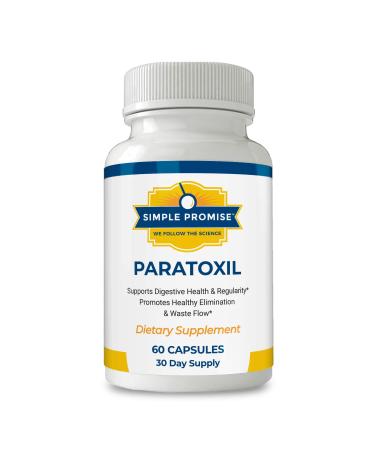Paratoxil - Daily Gut Cleanse with Psyllium Husk Fiber & Black Walnut for Humans - with Slippery Elm Aloe Chlorella & Ginger - Natural & Plant-Based Cleanse - 60 Capsules