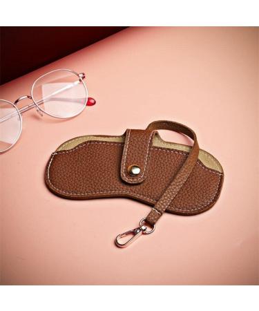 Vintage Leather Eyeglasses Case Holder | Portable Slim Sunglasses Pouch | Soft Glasses Bag for Men & Women - Brown - Buy Online on GoSupps.com