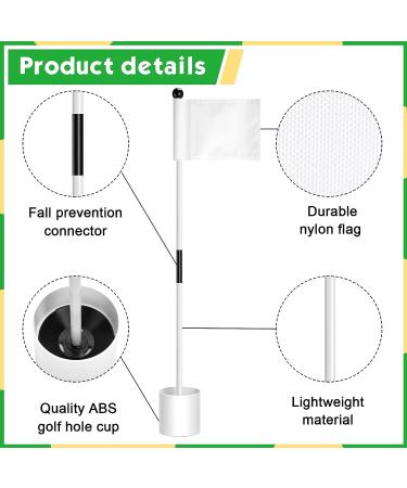 3 Set Golf Flagsticks with Cups for Practice Putting Green - Portable Mini Golf Flag Sticks with Nylon Flags and 2 Section Design - Buy Online on GoSupps.com