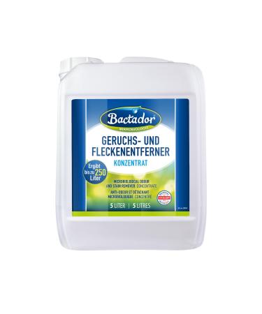 Bactador enzyme cleaner - odor remover & stain remover concentrate 5l - microbiological odor neutralizers - pore depth cleaning in household and animal husbandry - 5 l (1 Pack)