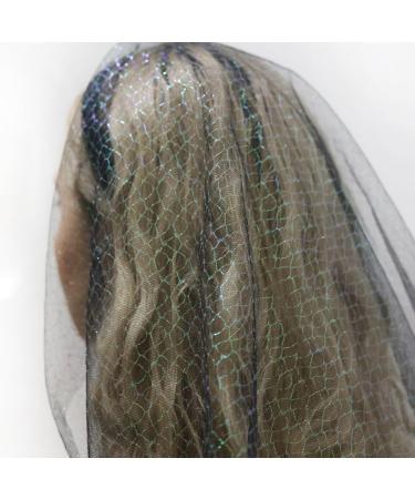 TQUXNGA Veil Headband for Women Stretch Turban Tulle Rhinestones Embroidery Colorful Dots Head Wrap Headband Black dots - Buy Online on GoSupps.com