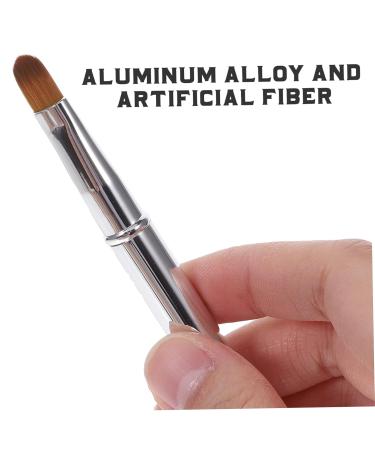 Double Ended Lipstick Brush - Portable Multifunctional Lip Cosmetic Applicator & Eyeshadow Brush | Beauty Makeup Accessory | Silver - Buy Online on GoSupps.com