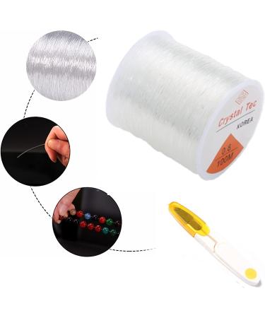 Nylon Elastic String for Jewelry Making - 0.8mm Clear Cord 100M Crystal - DIY Bracelet and Necklace Stretchy Thread - Buy Online on GoSupps.com