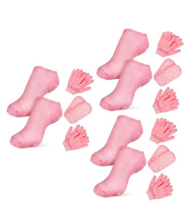 6 Sets Spa Moisture Stockings Sock Shoes Cotton Skin Gloves