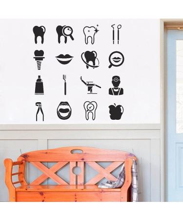 Teeth Hospital Wall Sticker Dental Instruments Teeth Toothbrush Toothpaste Vinyl Wall Decal Home Decoration Dental Clinic 29x28cm