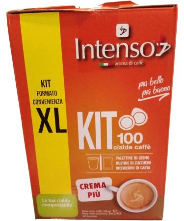  Felce Azzurra Intenso Caff in Cialde KIT XL Crema Pi Set of 3 coffee pods + wooden spoon + cardboard cups + sugar sachet + 1 sachet of talc Felce Azzurra 100 g - Buy Online on GoSupps.com