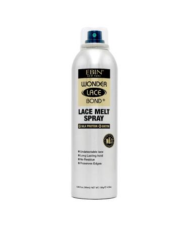 Wonder Lace Melt Aerosol Spray - Silk Protein Biotin Infused 6.08 fl.oz./180ml Preserves Edges & Undetectable Lace Long lasting hold No Residue glueless 6.08 Fl Oz (Pack of 1) Silk Protein