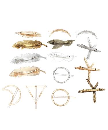 Jaciya 15 Pcs Gold Hair Clips for Women - Minimalist Dainty Geometric Barrettes & Pearl Accessories - Buy Online on GoSupps.com