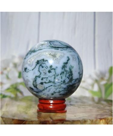 Natural Sphere Natural Aquatic Agate Ball Moss Sphere Quartz Crystal Geode Feng Shui Home Decoration 1pc (Color : 330-340g) - Buy Online on GoSupps.com