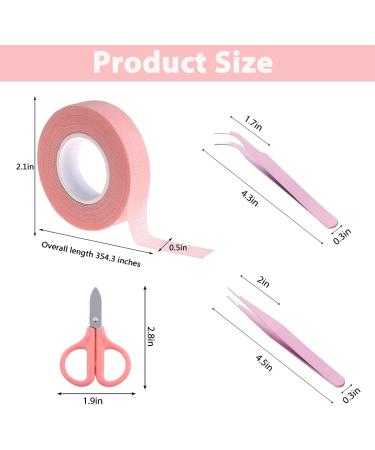Pink Lash Tape Kit: 6 Rolls Breathable Micropore Fabric Adhesive Tape with Tweezers and Scissors - for Eyelash Extensions - Buy Online on GoSupps.com
