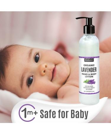 Organic Lavender Lotion for Hands Face & Body - Paraben Free Shea Butter & Vitamin E - Natural Skin Care for Adults Kids & Babies - 8 oz - Buy Online on GoSupps.com