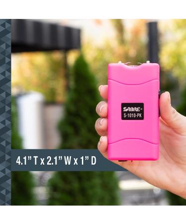 SABRE Pepper Spray And 2-in-1 Stun Gun and Flashlight, 25 Bursts of Max Police Strength OC Spray, Intuitive Finger Grip, Painful 1.160 C Charge, 120 Lumens, Rechargeable, Safety Switch, Holster Pink - Buy Online on GoSupps.com