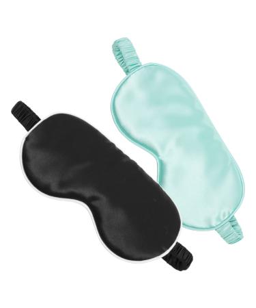 Healifty 2Pcs Sleep Eye Masks Soft Comfortable Sleeping Eyeshades Night Eye Cover Eye Patches Night Blindfold with Elastic Band for Home Travel Office Mixed Color