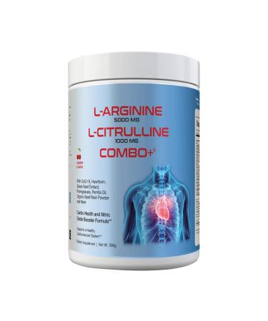 Combo+ L-Arginine 5000mg & L-Citrulline 1000mg Drink Mix Cherry Vitamins B12 C D3 Taurine CoQ10 Beet Root 30 Servings Nitric Oxide and Cardiovascular Support Supplement 390g Cherry 13.8 Ounce (Pack of 1)