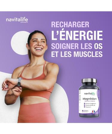 Elemental Magnesium 360mg - Magnesium Citrate 1545mg + Magnesium Bisglycinate 600mg with Vitamins C B6 B1 B5 | Reduces Fatigue & Muscle Pain | 120 Vegetable Capsules. - Buy Online on GoSupps.com