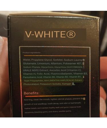 V-White Foam Teeth Whitening Toothpaste 60ml - Organic Fluoride-Free Toothpaste for Deep Cleansing and Stain Removal - Travel Friendly for Adults & Kids - Buy Online on GoSupps.com