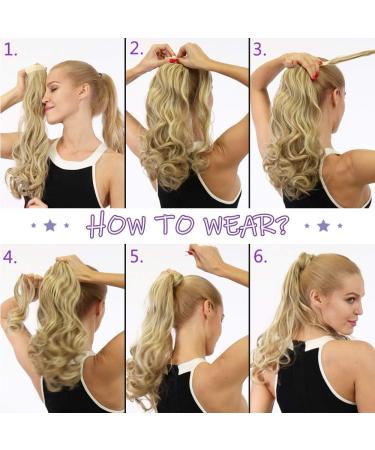Silk-co Straight Pony Tail Hairpiece Clip in Hair Extensions - 23 Inch Wrap Around Ponytail for Women - Light Brown&Blond Highlights - Buy Online on GoSupps.com