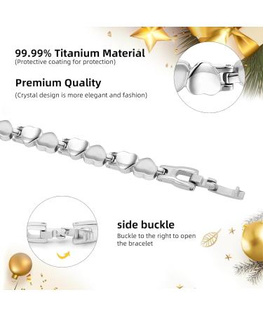 Jeroot Titan Magnet Hard Band - 4mm Zirconia Bracelet for Women | Adjustable Magnetic Bracelet with Gift Box (3500 Gauss) - Perfect Gift Idea - Buy Online on GoSupps.com