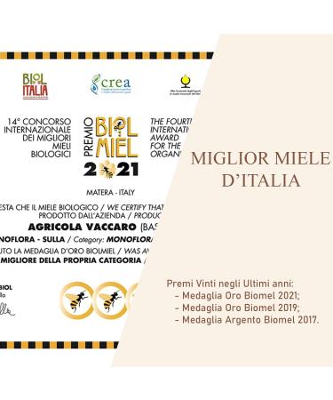 Apiculture - Miel de Sulla 500g | Go t Doux et D licat aux Notes Florales | Antioxydant et Riche en Min raux | Brut Non Pasteuris | Haute Qualit Artisanale de Basilicate | Made in Italy - Buy Online on GoSupps.com