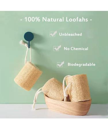 Natural Loofah Sponge Shower Exfoliating Bath Body Scrubber - 6pcs - Buy Online on GoSupps.com