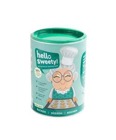 Hello Sweety - Sugar Alternative of the future 1 kg can vegan gluten -free lactose -free - sugar substitute for baking cooking sweet - replacement sugar mixture of inulin eythrit stevia and isomaltulose - Buy Online on GoSupps.com
