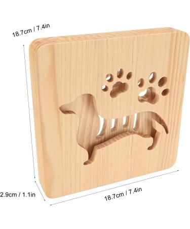BAOFUYA Dog Shape 3D Wooden Lamp Wood Carving Lamp Dog Night Light 360 Degrees Irradiation Angle 3D Dog Wooden Lamp for Bedroom Living Room Study - Buy Online on GoSupps.com