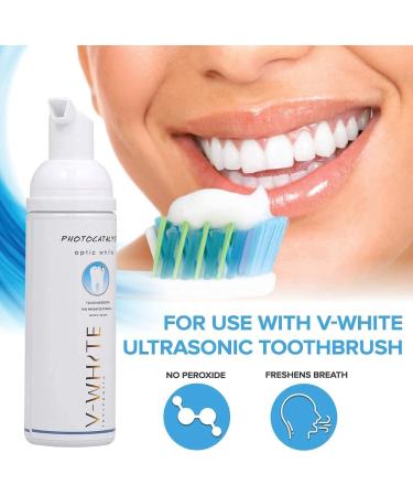 V-White Foam Teeth Whitening Toothpaste 60ml - Organic Fluoride-Free Toothpaste for Deep Cleansing and Stain Removal - Travel Friendly for Adults & Kids - Buy Online on GoSupps.com