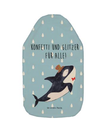 Mr. & Mrs. Panda Heat bottle Orca cylinder - gift marine animals warming pillows sea celebration hot water bottle with reference vacation grain pillow blue