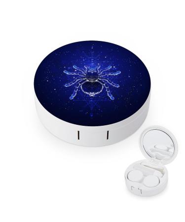 Spider Tarantula and Starry Sky Contact Lens Travel Kit Portable Cute Contact Box with Mirror for Daily Outdoor