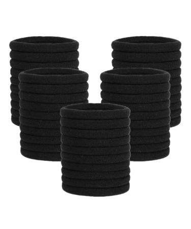 Pimoys 100 Pcs Elastic Hair Ties  Thick Seamless Hair Bands No Damage Soft Ponytail Holders Hair Accessories for Girls Women  Black Black-100pcs - Buy Online on GoSupps.com