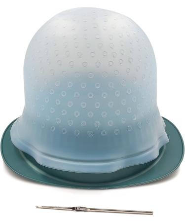 Highlights Cap with Pre Cut Holes Silicone Hair Highlighting Cap for Hair Highlights Dye Cap No Leakage Reusable Highlight Cap Streaking Cap Pre Pierced (Blue) - Buy Online on GoSupps.com