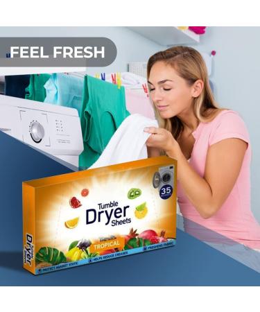 Tropical Tumble Dryer Sheets 105 - Long Lasting Fragrance and Softness | Static Protection, Crease Reduction & Fabric Freshness - Buy Online on GoSupps.com