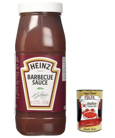 Italian Gourmet E.R. Heinz Salsa 3-pack of smoky BBQ sauce bottles 2.5 kg + Italian Gourmet Polpa di Pomodoro 400 g