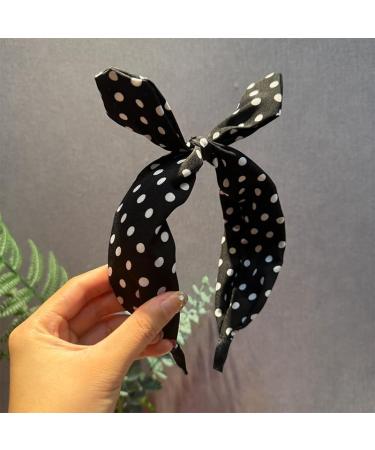 Blace Bow Polka Dot Headband Bowknot Spa Skincare Headband for Women Girls Blcak Bow Hairband Hair Band for Washing Face Halloween Hair Accessories for Girls Women Top Knot Hair Band Bow Tie Hairband black - Buy Online on GoSupps.com
