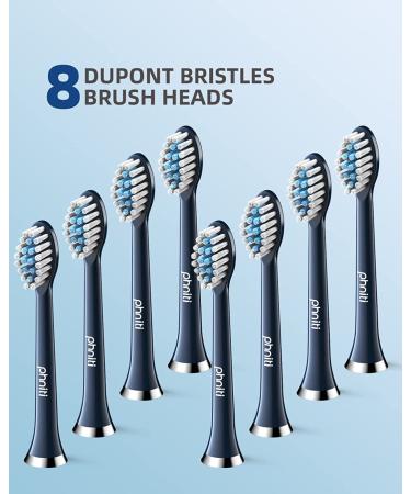 Phniti Sonic Electric Toothbrush for Adults - 8 Brush Heads, Fast Charge, 4 Modes, 40,000VPM, Waterproof (Blue) - Buy Online on GoSupps.com