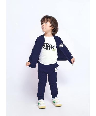 BINIDUCKLING Baby Boys 3-Piece Outfit Set | Coat, Pants, Shirts | Toddler Casual Clothes | Navy | 3-4 Years - Buy Online on GoSupps.com