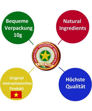Buy 40g Golden Star Aromatic Balm (4x10g) - Natural Remedies with Essential Oils | International Shipping Available - Buy Online on GoSupps.com