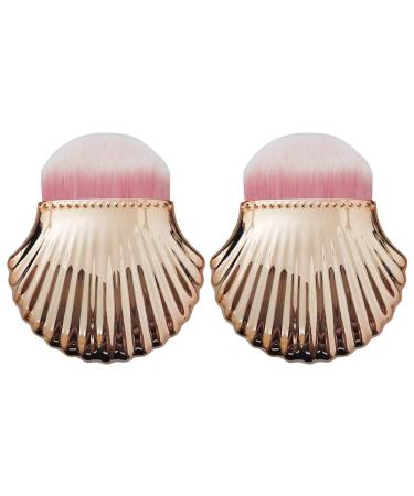 Lurrose 2 pieces nail dust brush nail dusty brush brush make-up powder brush rouge brush kabuki brush nail art tool rose gold
